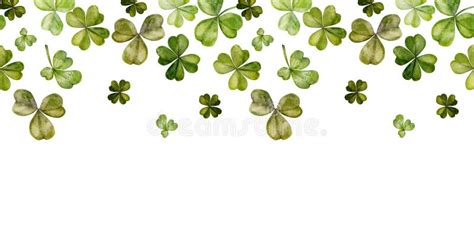 Watercolor Hand Drawn Illustration Saint Patrick Holiday Lucky Clover