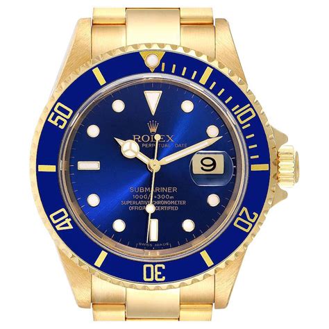 Rolex Submariner Blue Dial Steel Yellow Gold Men’s Watch 16613 For Sale At 1stdibs