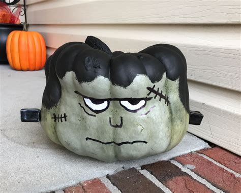 Frankenstein Pumpkin | Creative pumpkin painting, Halloween pumpkin crafts, Frankenstein pumpkin