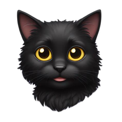 Fluffy Black Cat Ai Emoji Generator