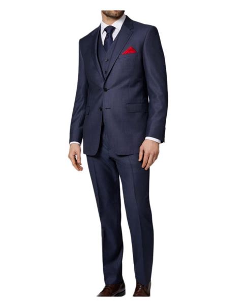 Mens Formal Wear Blue Birdseye Suit Ujackets