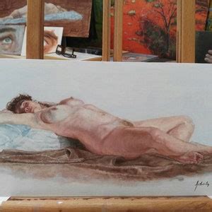 Resting Female Nude Oil Painting Etsy Australia