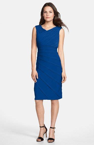 Adrianna Papell V Neck Shutter Pleat Sheath Dress Nordstrom