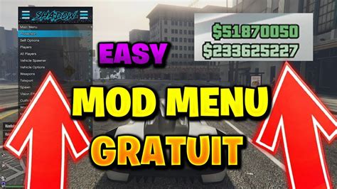 COMMENT AVOIR UN MOD MENU GRATUIT SUR GTA ONLINE 1 50 ARGENT RP