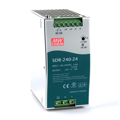 SDR 240 Watt Slimline DIN Rail Power Supply with PFC 24V DC 10.0A