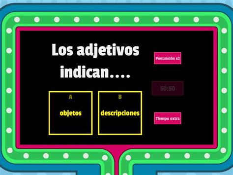 Sustantivos Y Adjetivos Gameshow Quiz