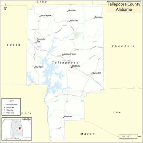 Map Of Tallapoosa County Alabama Where Is Located Cities