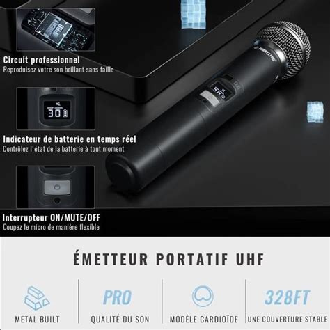 Syst Me De Microphone Sans Fil Deux Micros Sans Fil X Canaux Uhf