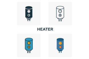 Heater Icon Set Illustration Par Aimagenarium Creative Fabrica