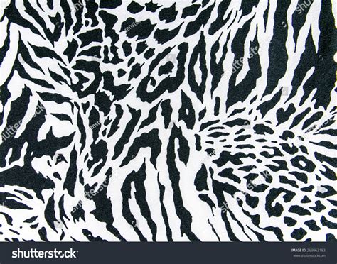 Texture Of Print Fabric Striped Zebra And Leopard For Background Stock