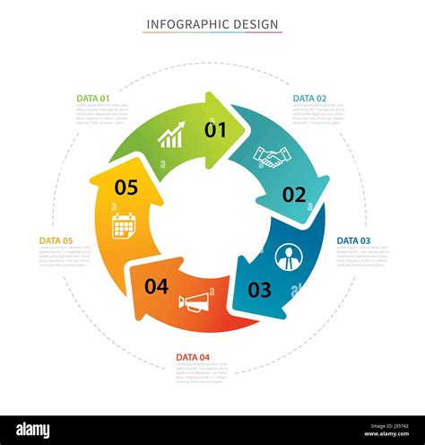 Business Circle Arrows Infographic Template With Data Can Be Used