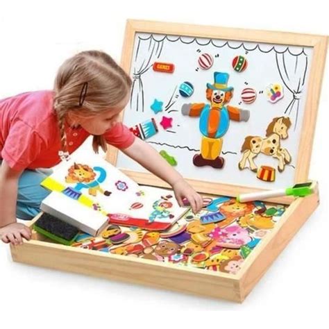 Puzzles En Bois Magn Tique Pi Ces Tableau Double Face Aimant