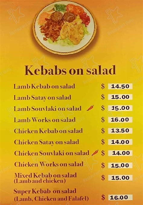 Menu At Royal Kebab Royal Oak Restaurant Auckland Manukau Rd