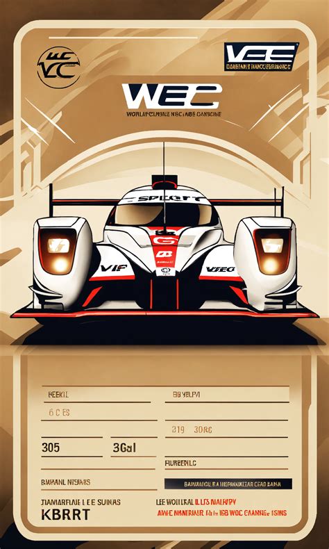 Lexica WEC World Endurance Championship Card VIP ID Pass Background