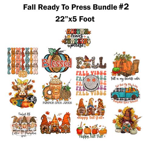 Fall Ready To Press Transfer Bundle 2 Sublimation Or Dtf 22×5 Foot Roll Heat Transfer Source