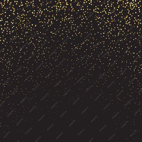 Premium Vector Star Sequin Confetti On Black Background Vector Gold Glitter Falling