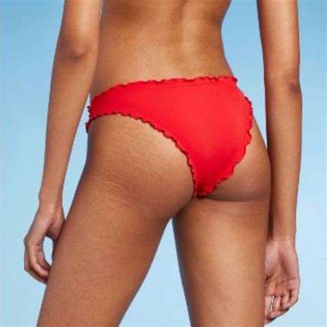 Shade Shore Swim Nwot Shade Shore Red Cheeky High Rise Ruffled