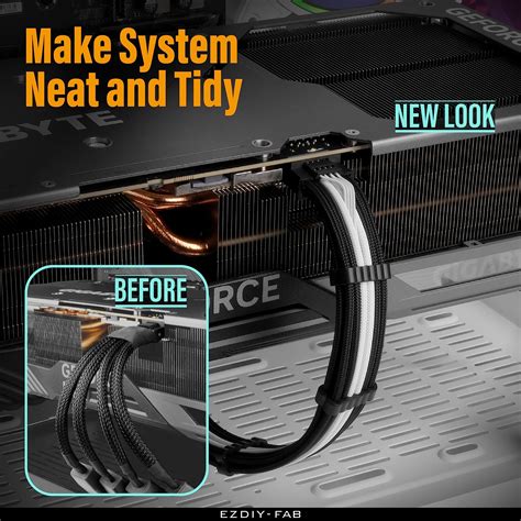 Snapklik Ezdiy Fab Awg Pci E Vhpwr Psu Sleeved Cable