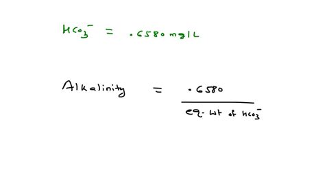 Solved Alkalinity And Ph 2 Determine The Alkalinity Mgl As Caco3