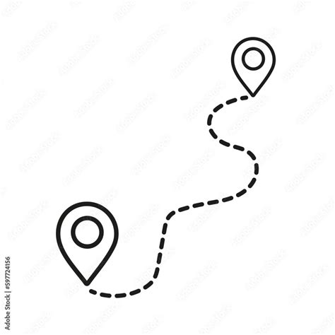 Route icon vector, GPS elements symbol, navigation sign, location from ...