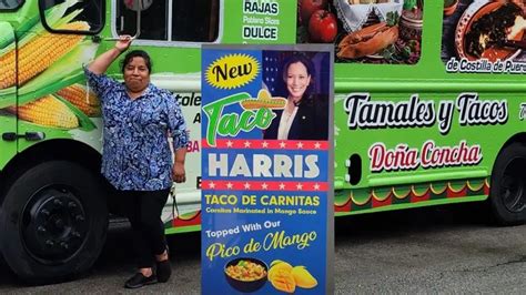 Mujer Mexicana Crea El Taco Kamala Y El Tamal Harris En Chicago Video