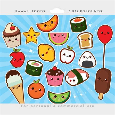 Cute Food Clipart Kawaii Clip Art Japanese By Winchesterlambourne