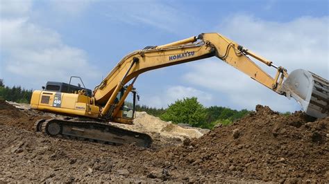 Komatsu Pc Lc Excavator Moving Dirt At Danish Gravel Pit Jj Grus