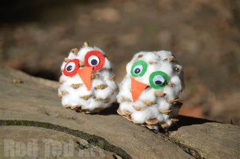 Snow Owl Pine Cone Craft for Kids - Red Ted Art's Blog