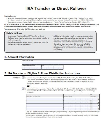 10+ IRA Rollover Templates in PDF | Word