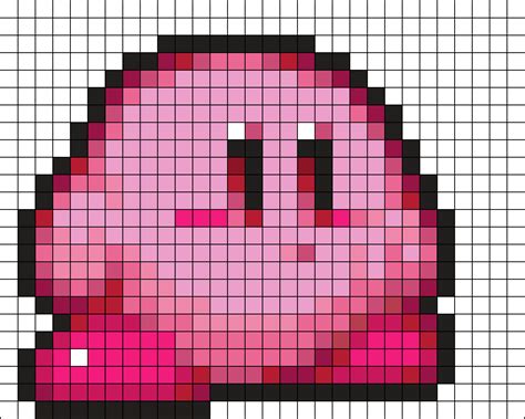 Cutter Kirby Perler Bead Pattern Bead Sprite Pixel Art Grid Kirby