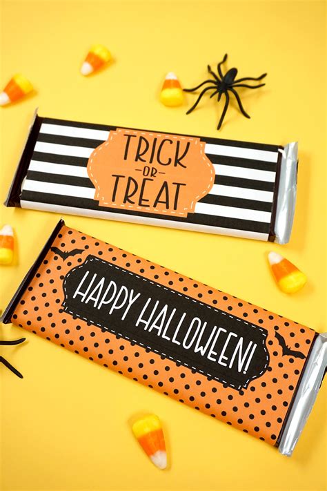 Free Printable Halloween Candy Bar Wrappers - Happiness is Homemade