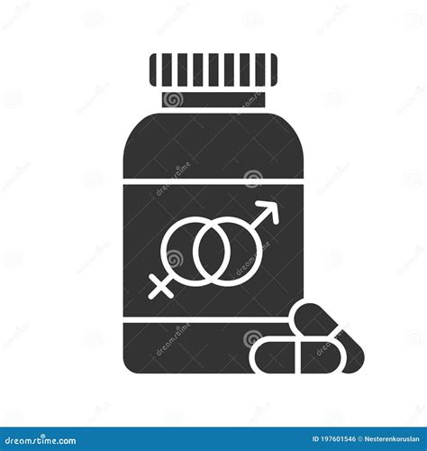 Sex Pills For Men And Women Glyph Icon Stock Vector Illustration Of