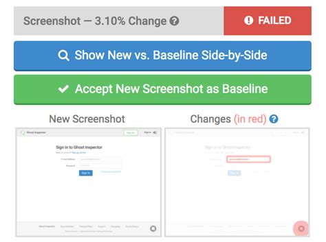 Visual Testing Using Screenshot Comparison Ghost Inspector