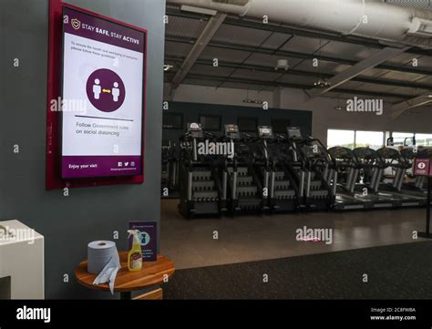 Sanitising Equipment David Lloyd Health Club Hi Res Stock Photography