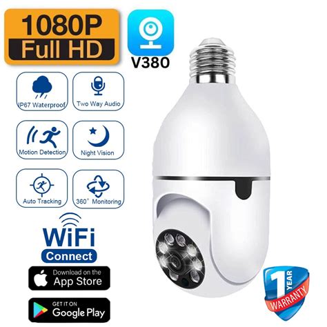 V Pro Cctv Bulb Camera Wifi Connect To Cellphone P Smart Home