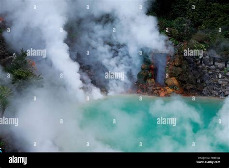 Umi Jigoku Sea Hell Blue Water One Of The Eight Hot Springs Located At Beppu Oita Japan