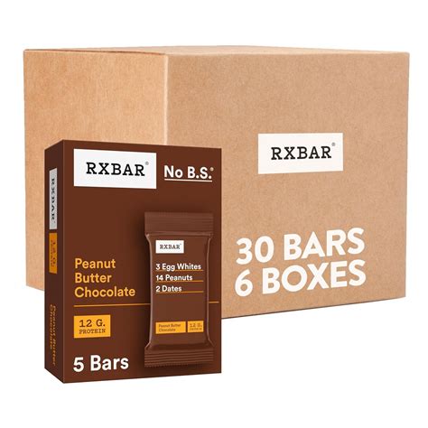 Protein Bars 12g Protein Gluten Free Snacks Peanut Butter Chocolate 6 Boxes 30 Bars