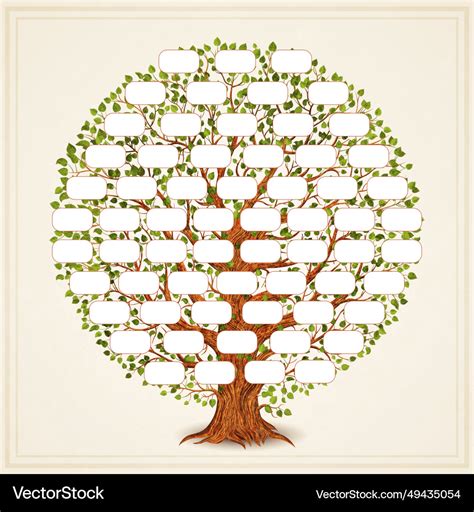 Vintage style family tree template Royalty Free Vector Image