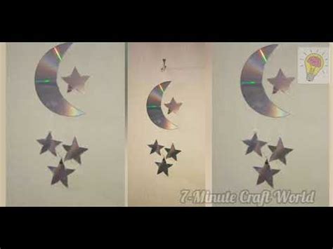 DIY Waste CD Crafts MOON STARS 7 Minute Craft World YouTube