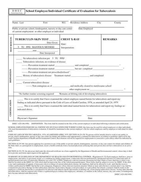 Sc Dhec Form Fill Out Printable Pdf Forms Online