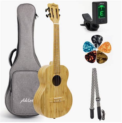Укулеле Aklot AKBC23 бамбуковая 23-дюймовая гавайская гитара 4-струнная ...