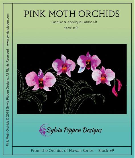 Orchids Of Hawaii Fabric Kit Series Pink Moth Moth Orchid Sashiko