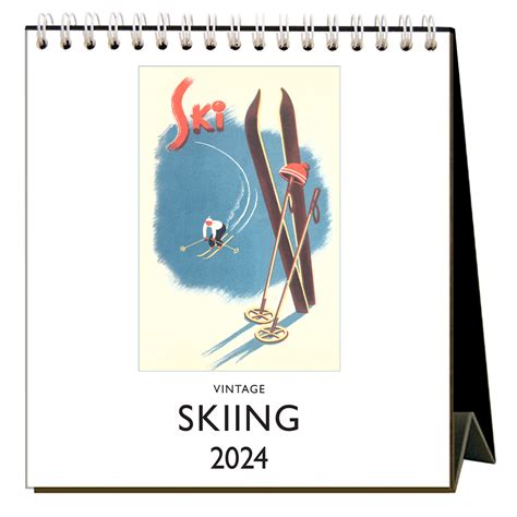 Skiing Easel Desk Calendar