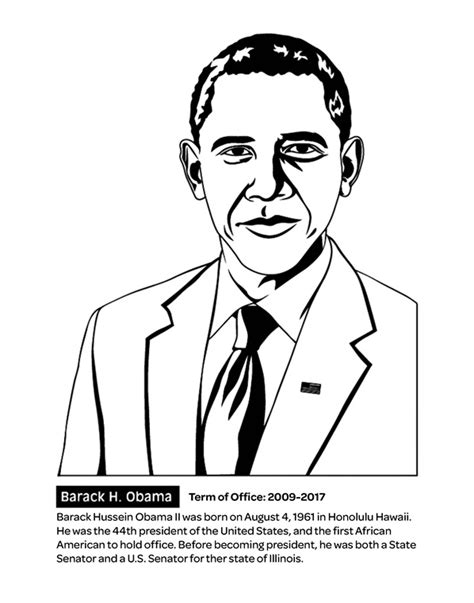 Us President Barack Obama Coloring Page