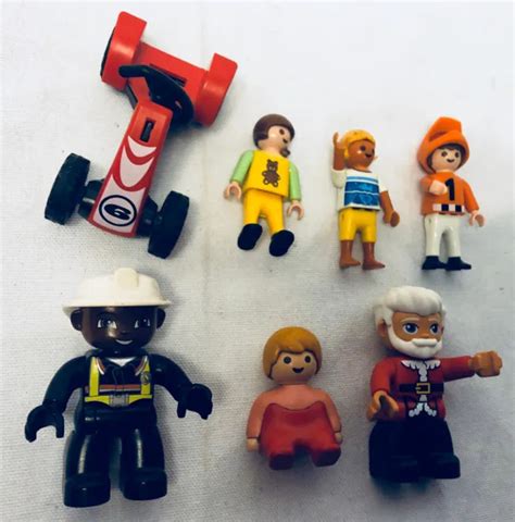 LOT PLAYMOBIL JOUET 7 Figurines Quad Pilote Pompier Bébé 2 Jeunes