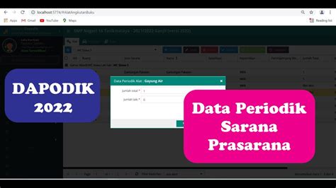 Cara Input Data Periodik Sarana Dan Prasarana Di Dapodik Youtube