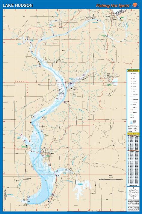 Lake Hudson Oklahoma Waterproof Map Fishing Hot Spots Lakes Online