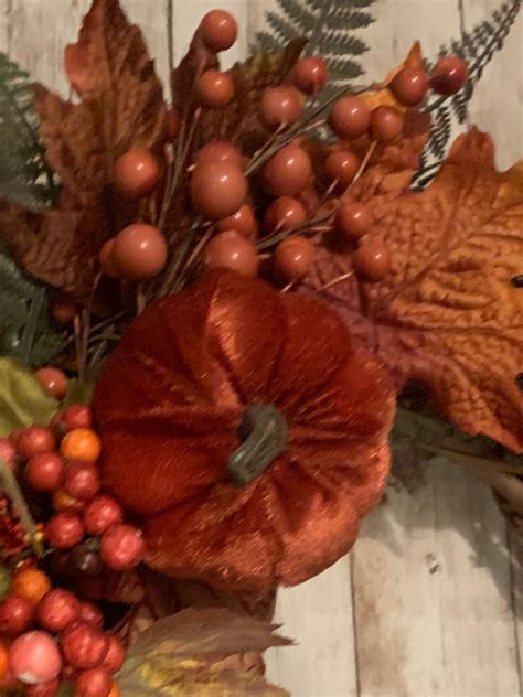 Fall Wreath Fall Pumpkin Wreath Fall Colors Autumn Door - Etsy