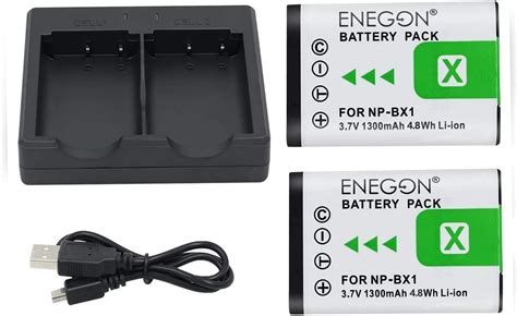 ENEGON NP BX1 Battery 2 Pack And Rapid Dual Charger For Sony NP BX1