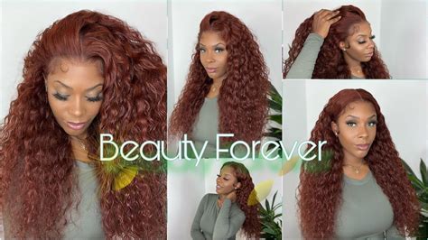 Fun Steal Flash Sale Slay Beauty Forever 13x4 Frontal Pre Colored Dark Auburn Water Wave Wig